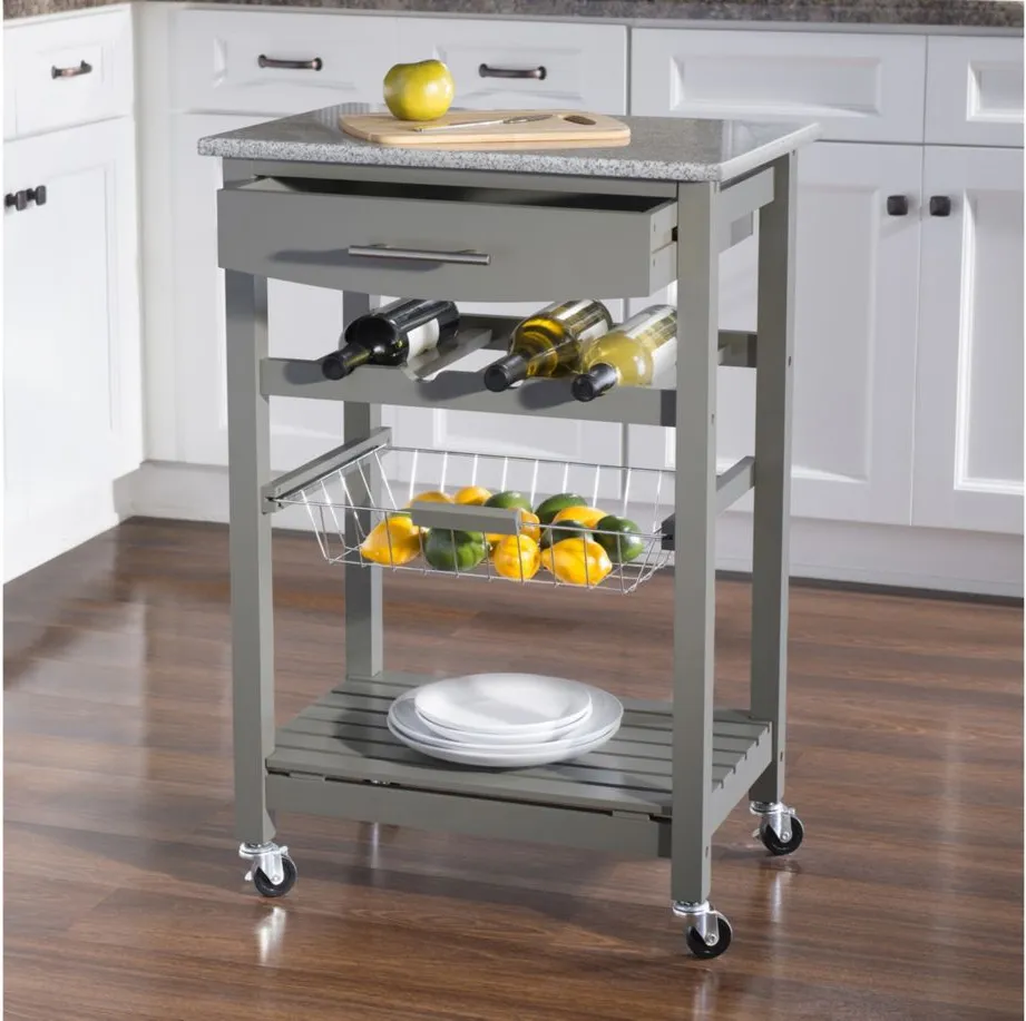 Ripley Kitchen Island in Gray by Linon Home Decor