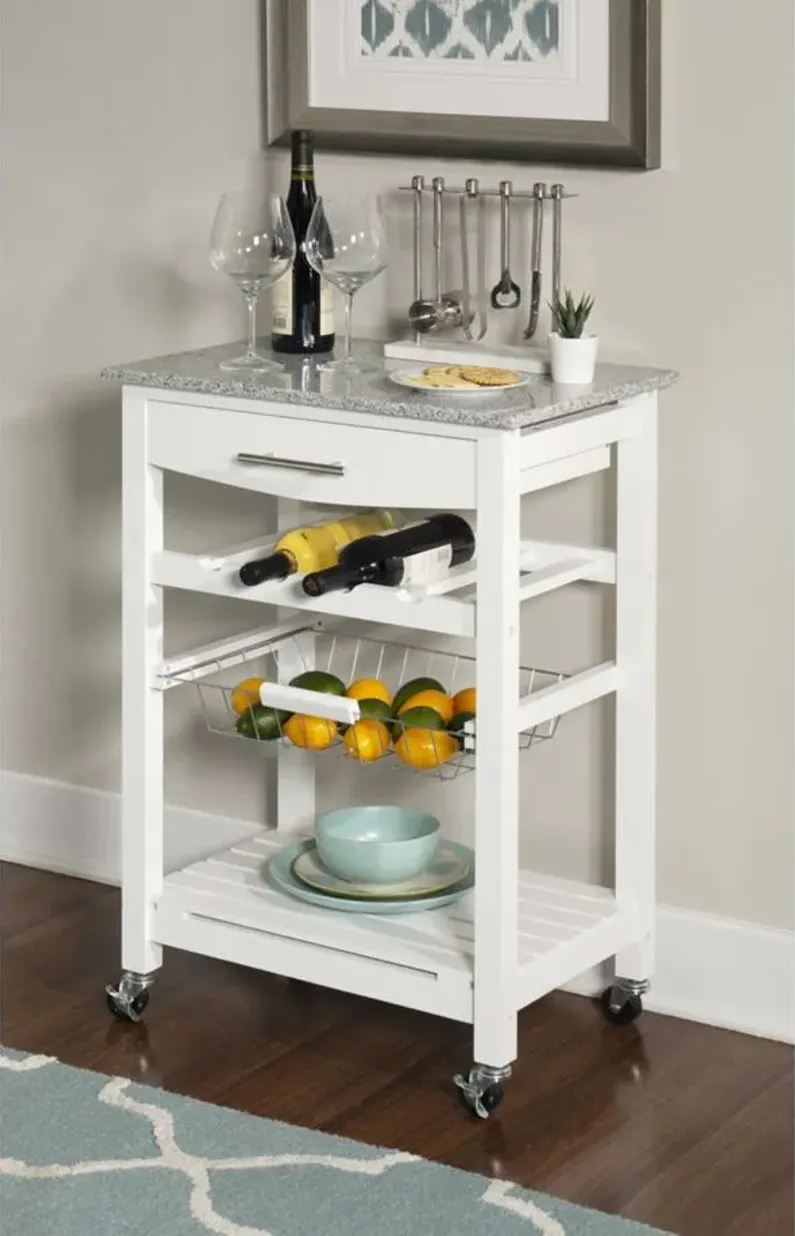 Ripley Kitchen Island in White by Linon Home Decor