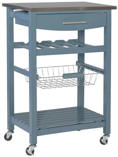 Ripley Kitchen Island in Blue by Linon Home Decor