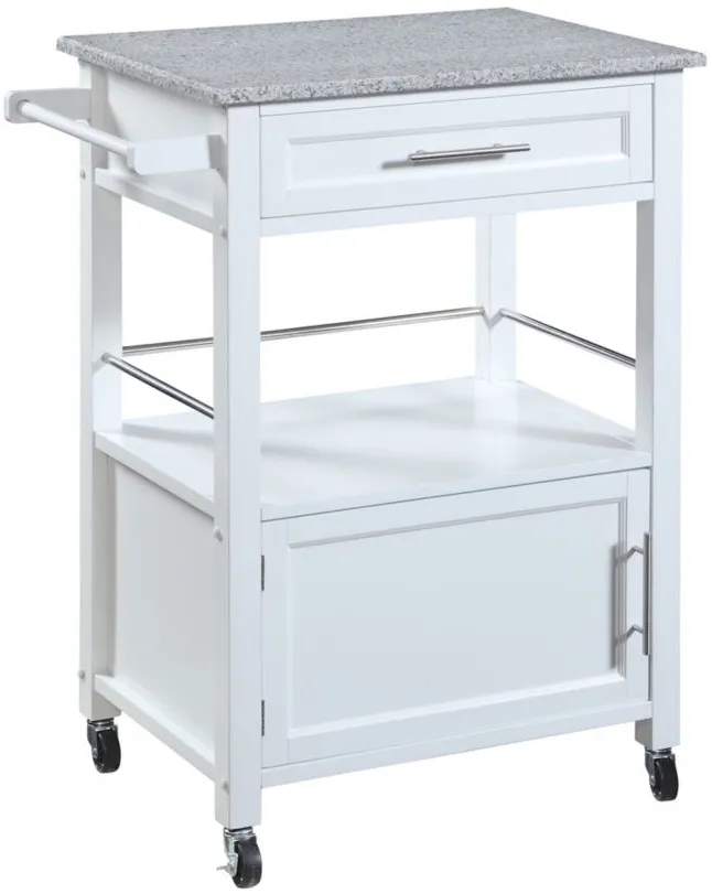 Malinta Kitchen Cart in White by Linon Home Decor