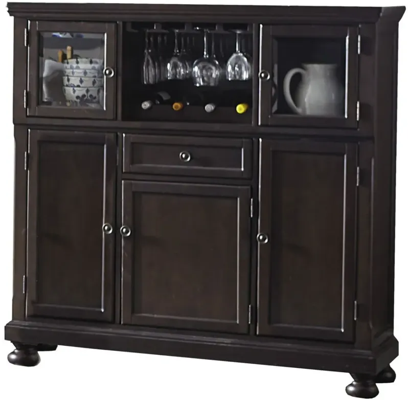 Shelley Curio W/ Wine Storage in Espresso by Homelegance