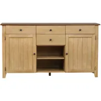 Brook Credenza in Wheat and Pecan by Sunset Trading