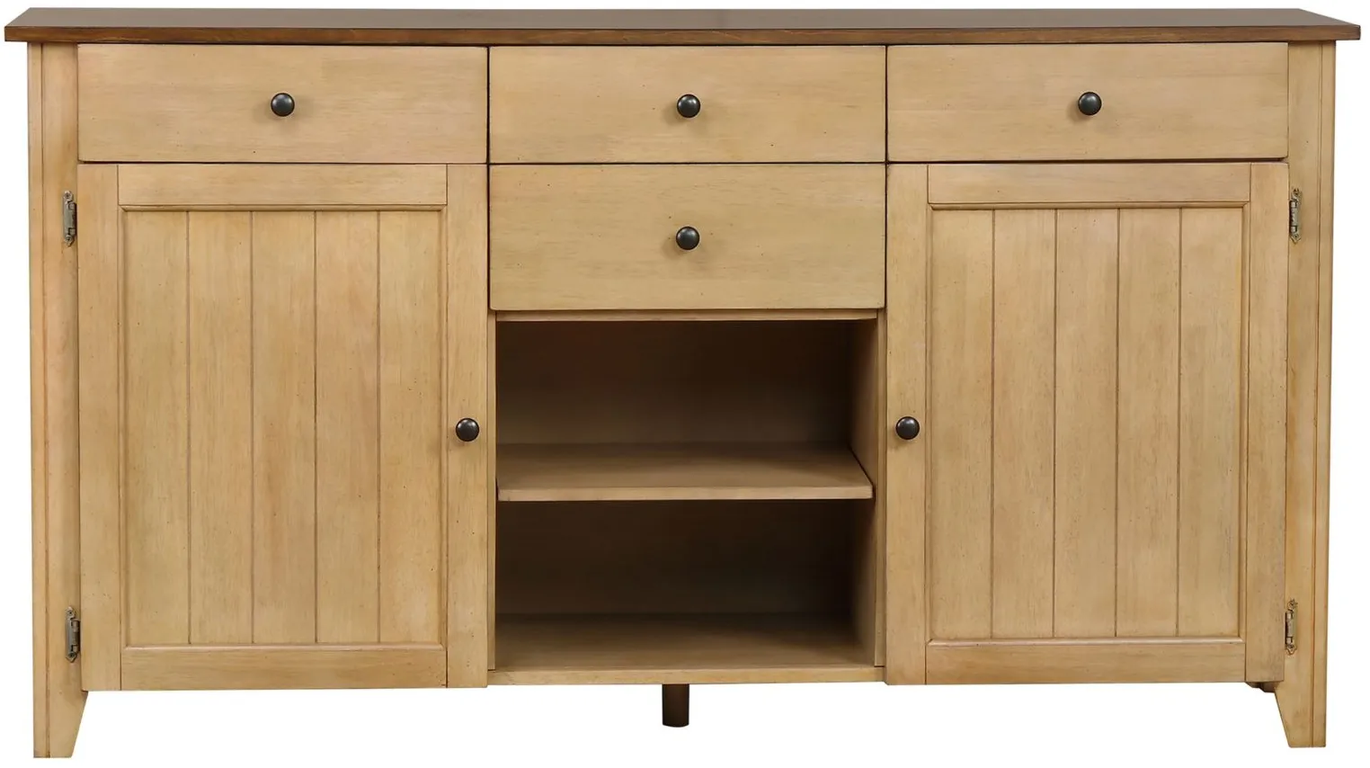Brook Credenza in Wheat and Pecan by Sunset Trading