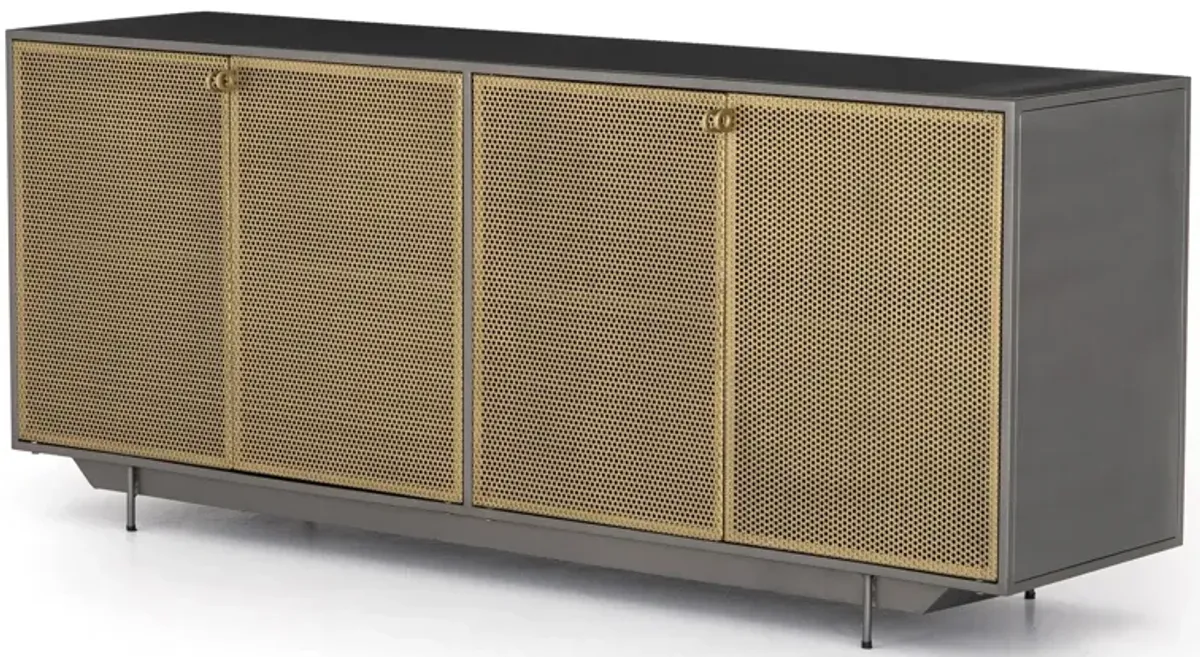 Hendrick Sideboard in Perforated Brass Patina by Four Hands