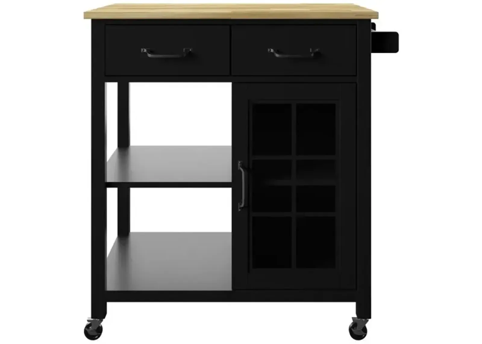 Geremia Rolling Kitchen Cart in Black by Twin-Star Intl.