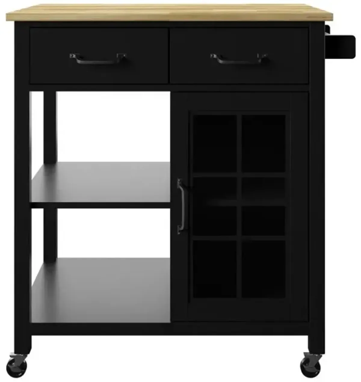 Geremia Rolling Kitchen Cart in Black by Twin-Star Intl.