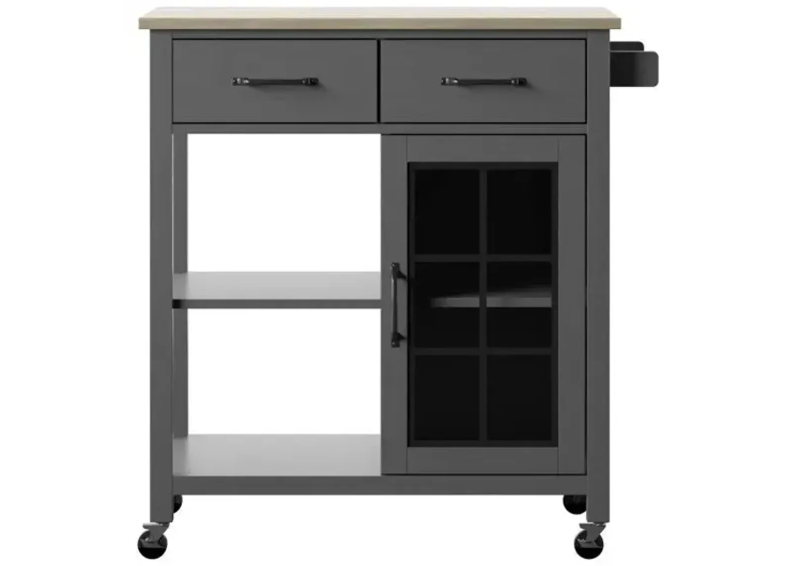 Geremia Rolling Kitchen Cart in Gray by Twin-Star Intl.