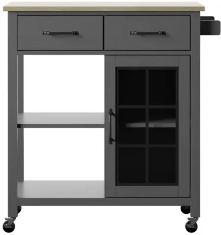 Geremia Rolling Kitchen Cart in Gray by Twin-Star Intl.