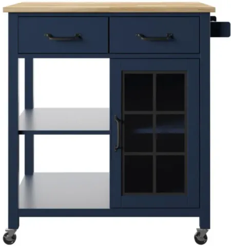 Geremia Rolling Kitchen Cart in Insignia Blue by Twin-Star Intl.
