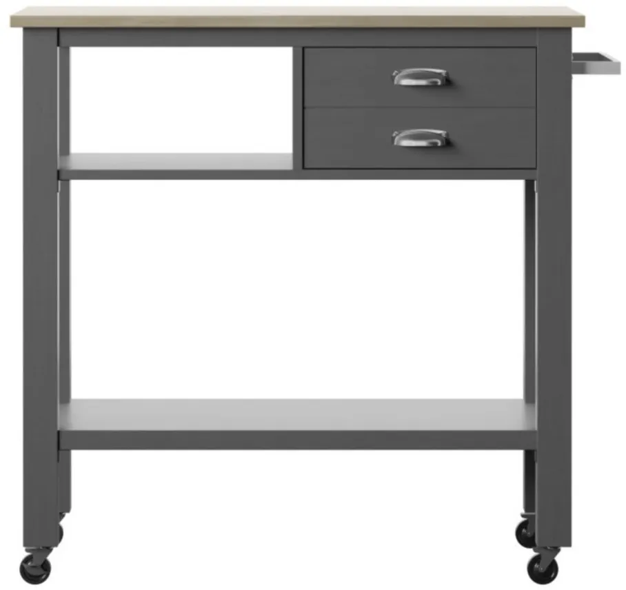 Geremia Rolling Kitchen Cart in Gray by Twin-Star Intl.