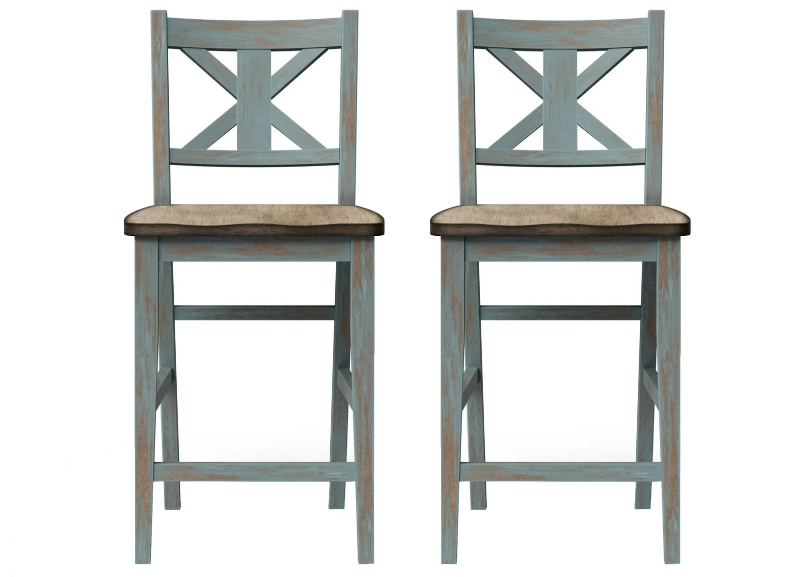 Summerville II Counter Stool: Set of 2 in Light Blue by Bernards Furniture Group