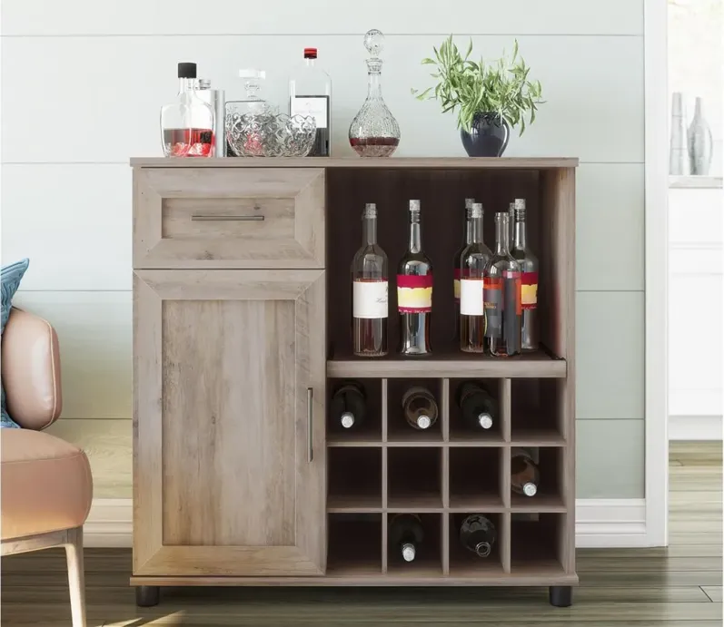 Dover Bar Cabinet in Gray Oak by DOREL HOME FURNISHINGS