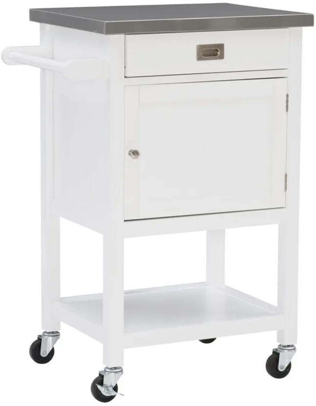 Amelia Apartment Cart in White by Linon Home Decor