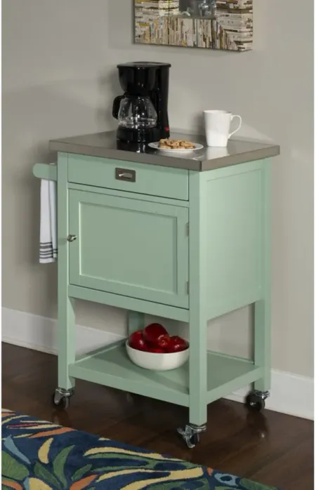 Amelia Apartment Cart in Light Green by Linon Home Decor