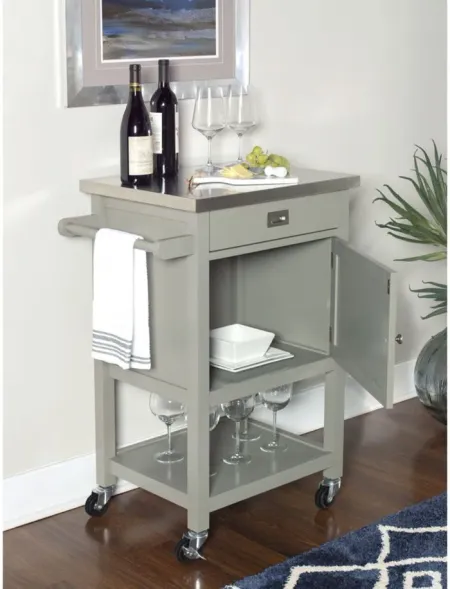 Amelia Apartment Cart in Gray by Linon Home Decor