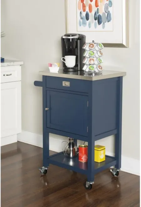 Amelia Apartment Cart in Navy by Linon Home Decor