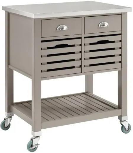 Robbin Kitchen Cart in Gray by Linon Home Decor