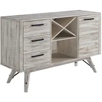 Modern Rustic Server in Weathered White by Intercon