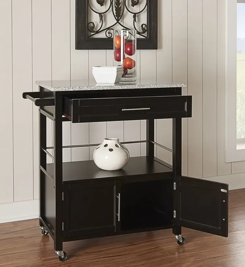 Cincinnati Kitchen Cart in Black by Linon Home Decor