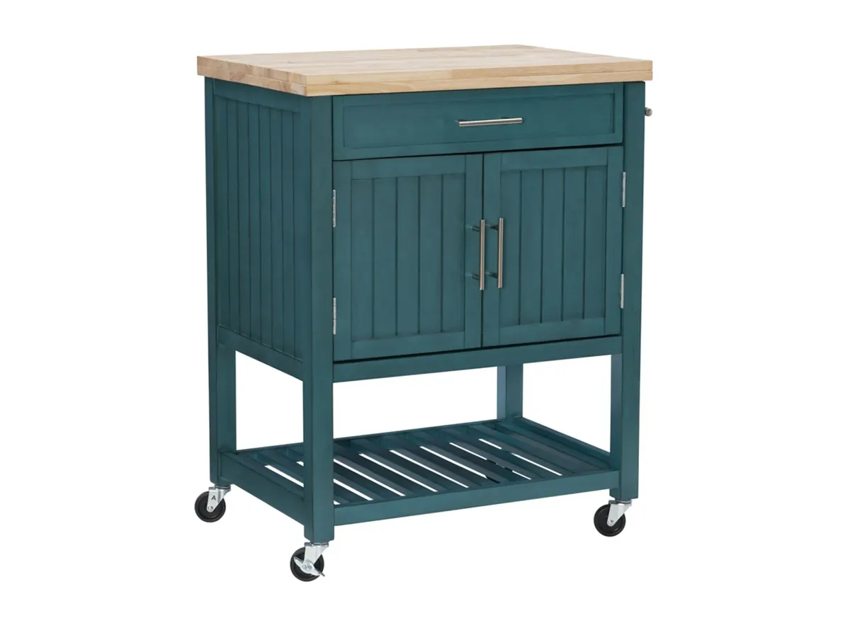 Nellie Kitchen Cart in Blue by Linon Home Decor