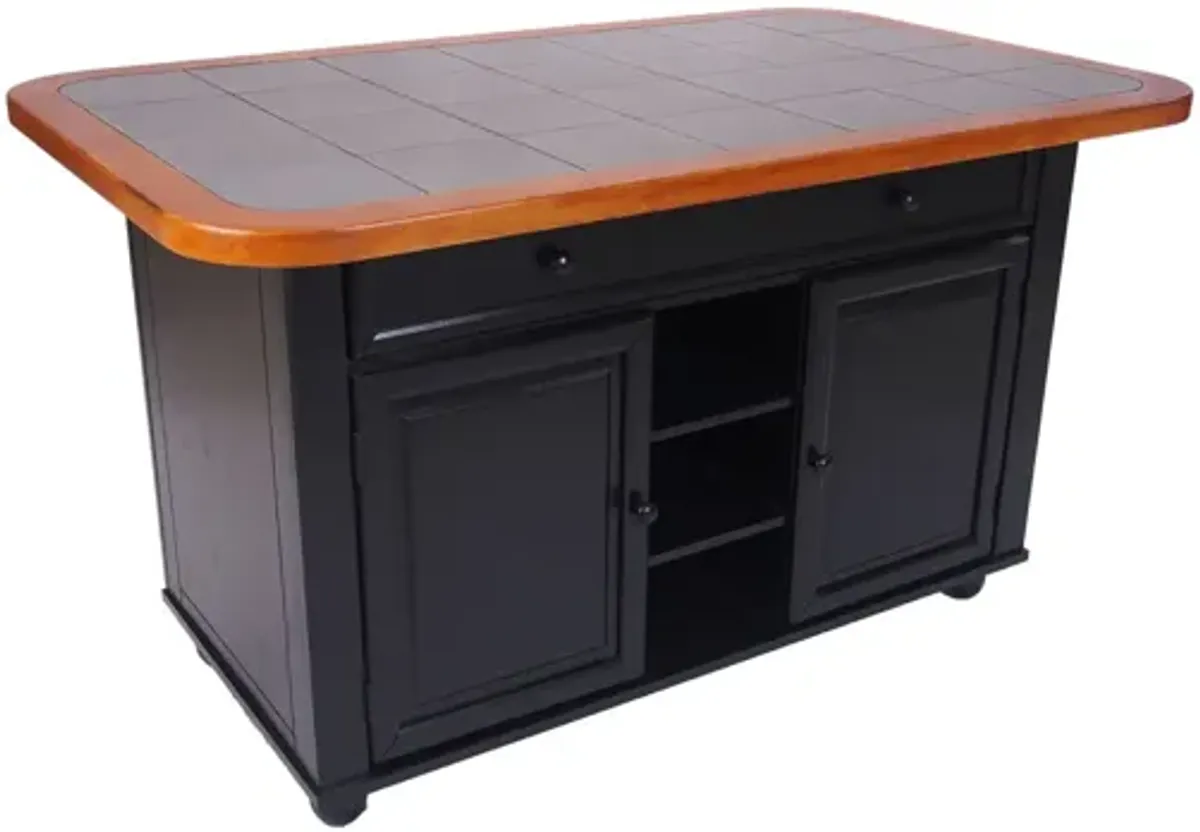 Black Cherry Selections Kitchen Island in Black Cherry by Sunset Trading