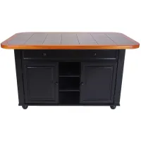 Black Cherry Selections Kitchen Island in Black Cherry by Sunset Trading