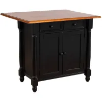 Black Cherry Selections Kitchen Island with Drop Leaf Top
