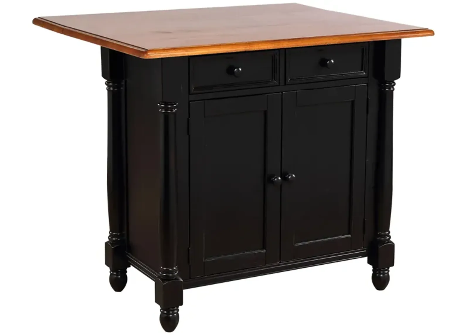 Black Cherry Selections Kitchen Island with Drop Leaf Top