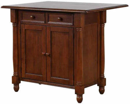 Fenway Kitchen Island w/ Leaf in Distressed Chestnut by Sunset Trading
