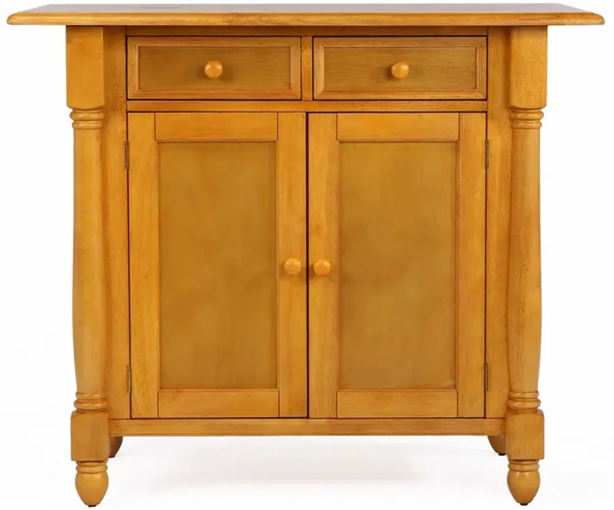 Oak Selections Kitchen Island with Drop Leaf Top