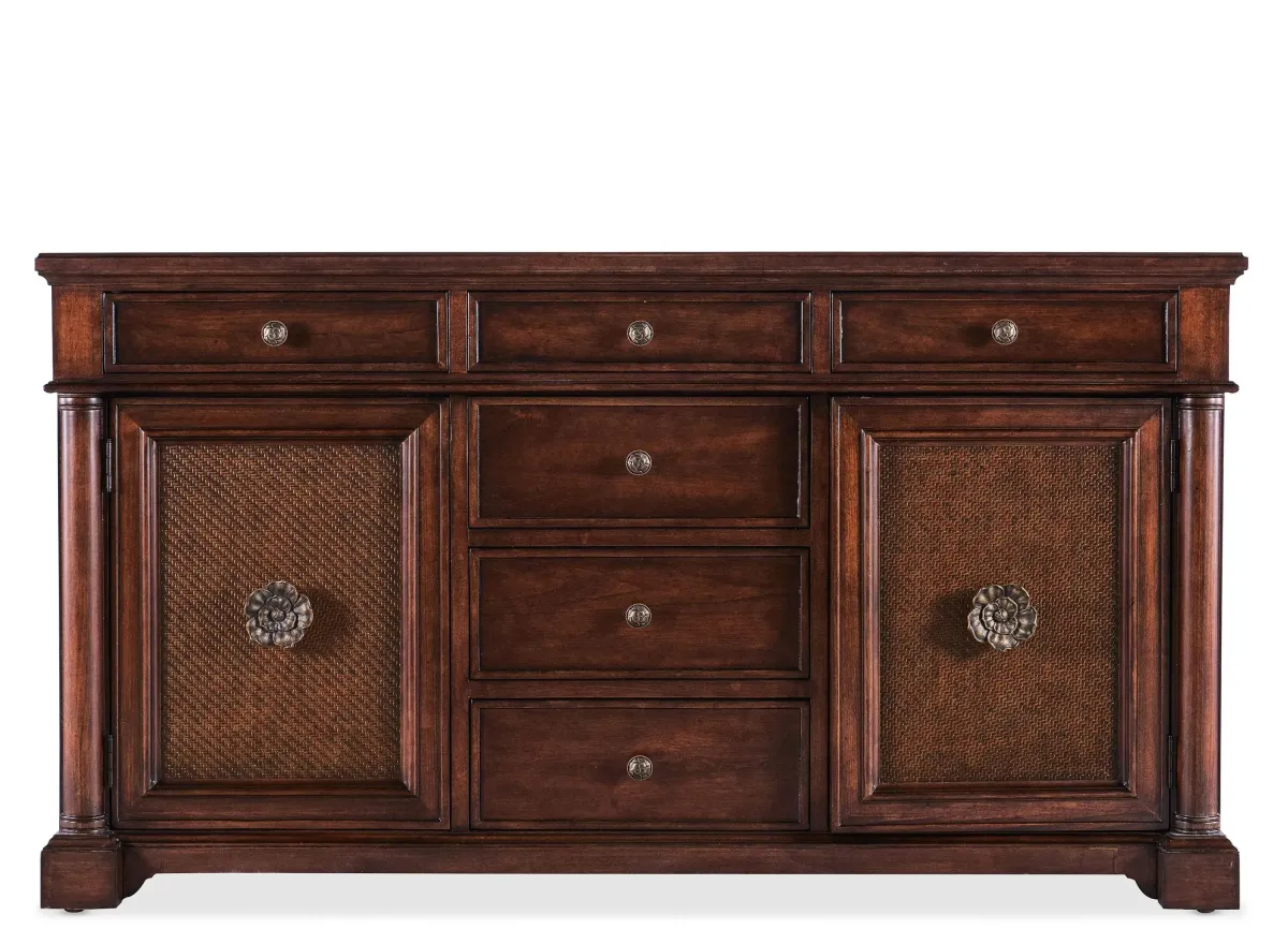 Charleston Six Drawer Buffet in Maraschino Cherry by Hooker Furniture