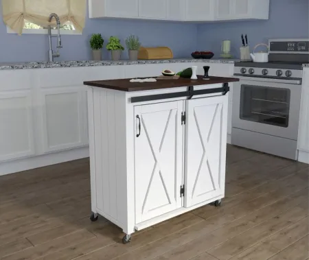 Kessler Kitchen Cart in White by SEI Furniture