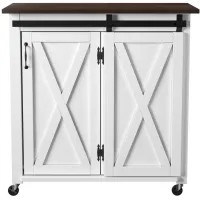 Kessler Kitchen Cart in White by SEI Furniture