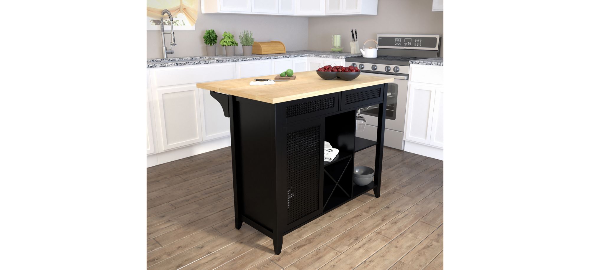 Hedon Kitchen Island in Black by SEI Furniture