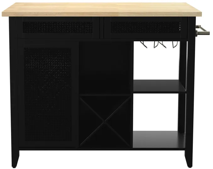 Hedon Kitchen Island in Black by SEI Furniture