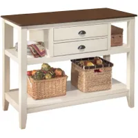 Leland Server in Brown/Cottage White by Ashley Furniture