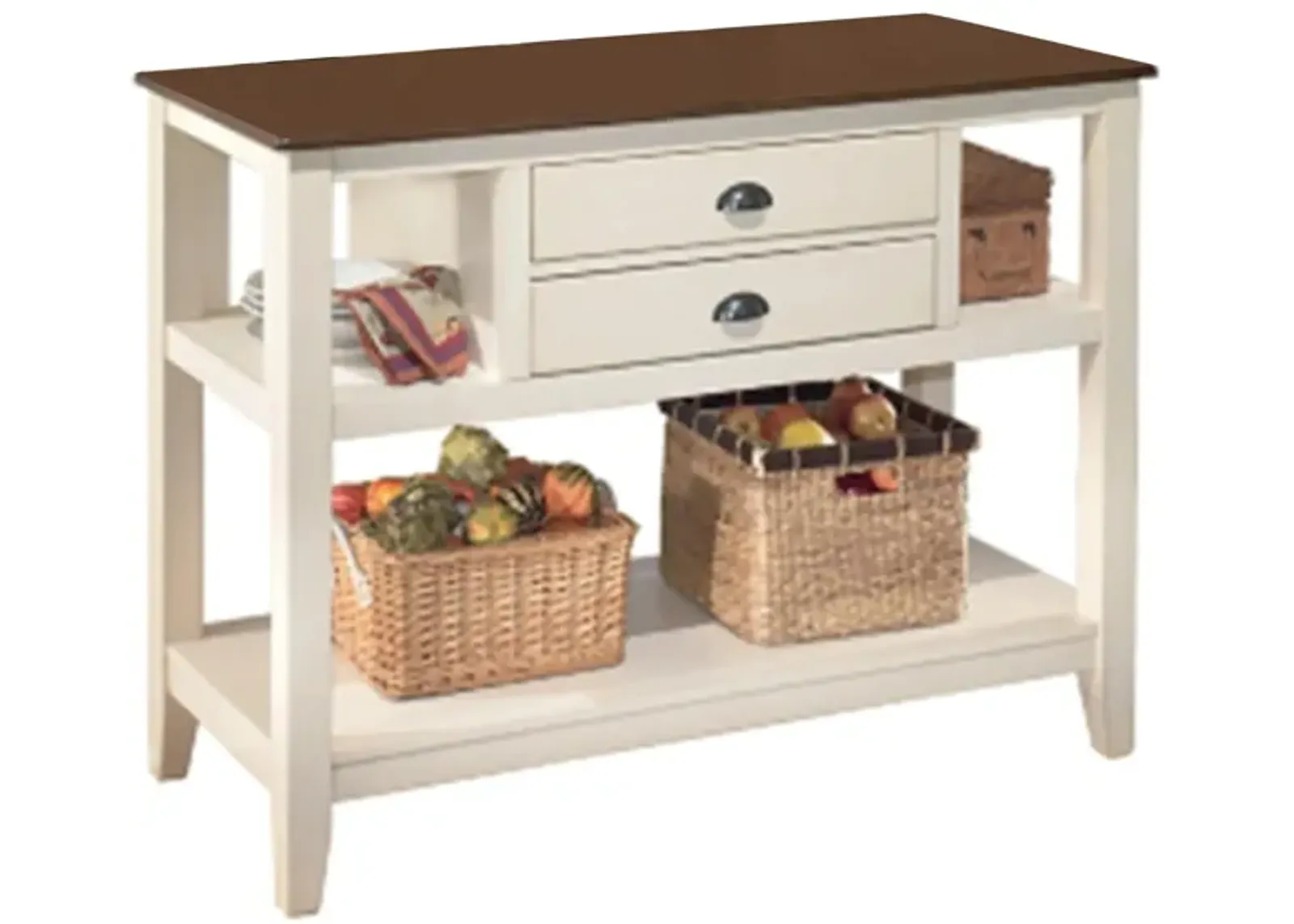 Leland Server in Brown/Cottage White by Ashley Furniture