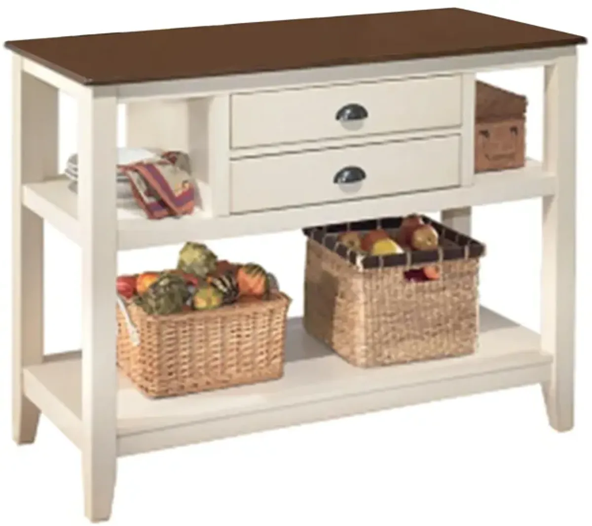 Leland Server in Brown/Cottage White by Ashley Furniture