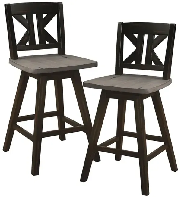 Trouvaille Counter-Height Swivel Chair - Set of 2