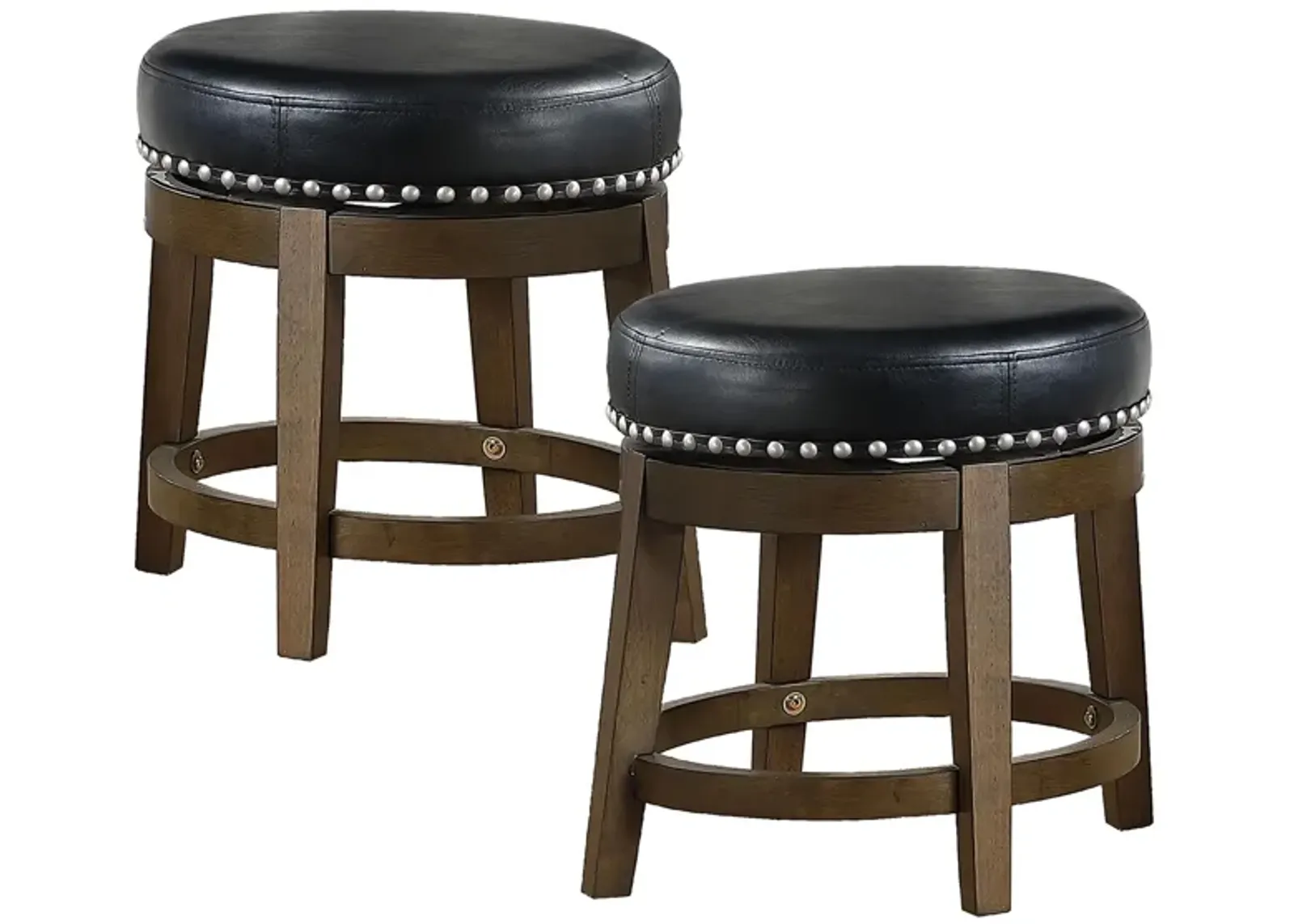 Whitby 18" Round Swivel Stool (Set of 2) in Black by Homelegance