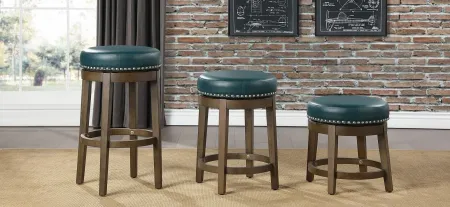 Whitby 18" Round Swivel Stool, Set of 2 in Green by Homelegance