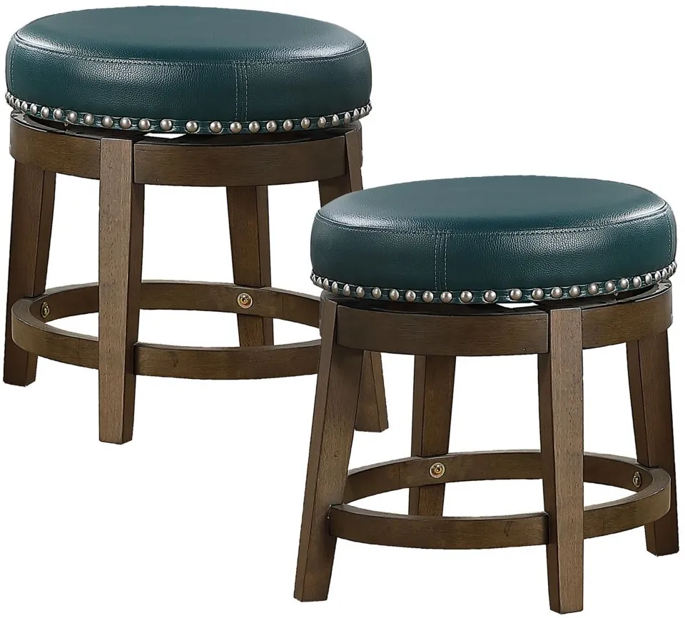 Whitby 18" Round Swivel Stool, Set of 2 in Green by Homelegance