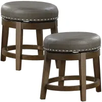 Whitby 18" Round Swivel Stool, Set of 2 in Gray by Homelegance
