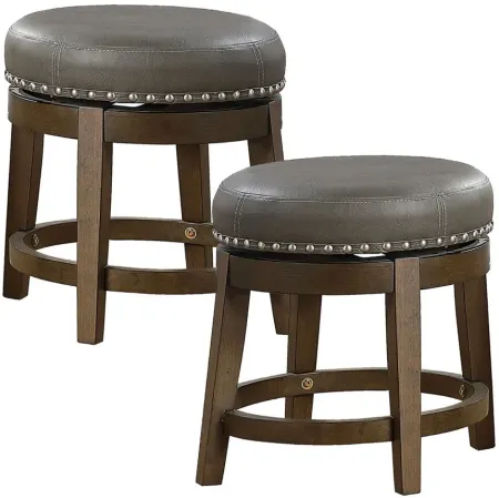 Whitby 18" Round Swivel Stool (Set of 2) in Gray by Homelegance