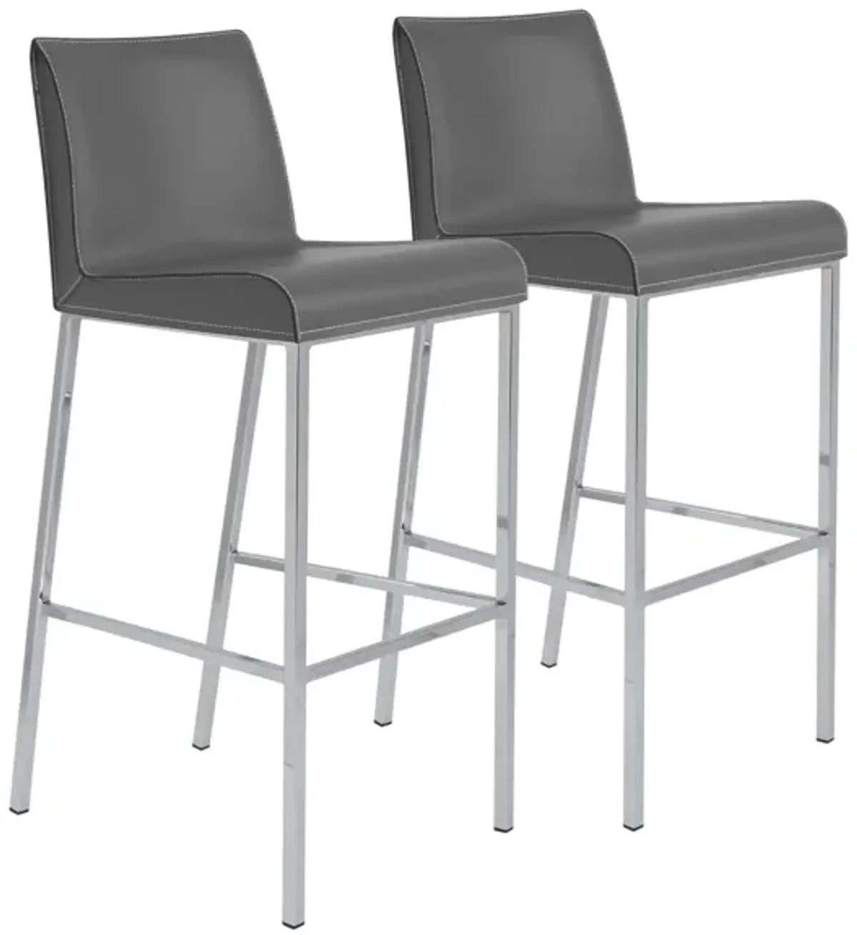 Cam Bar Stool -Set of 2 in Gray by EuroStyle