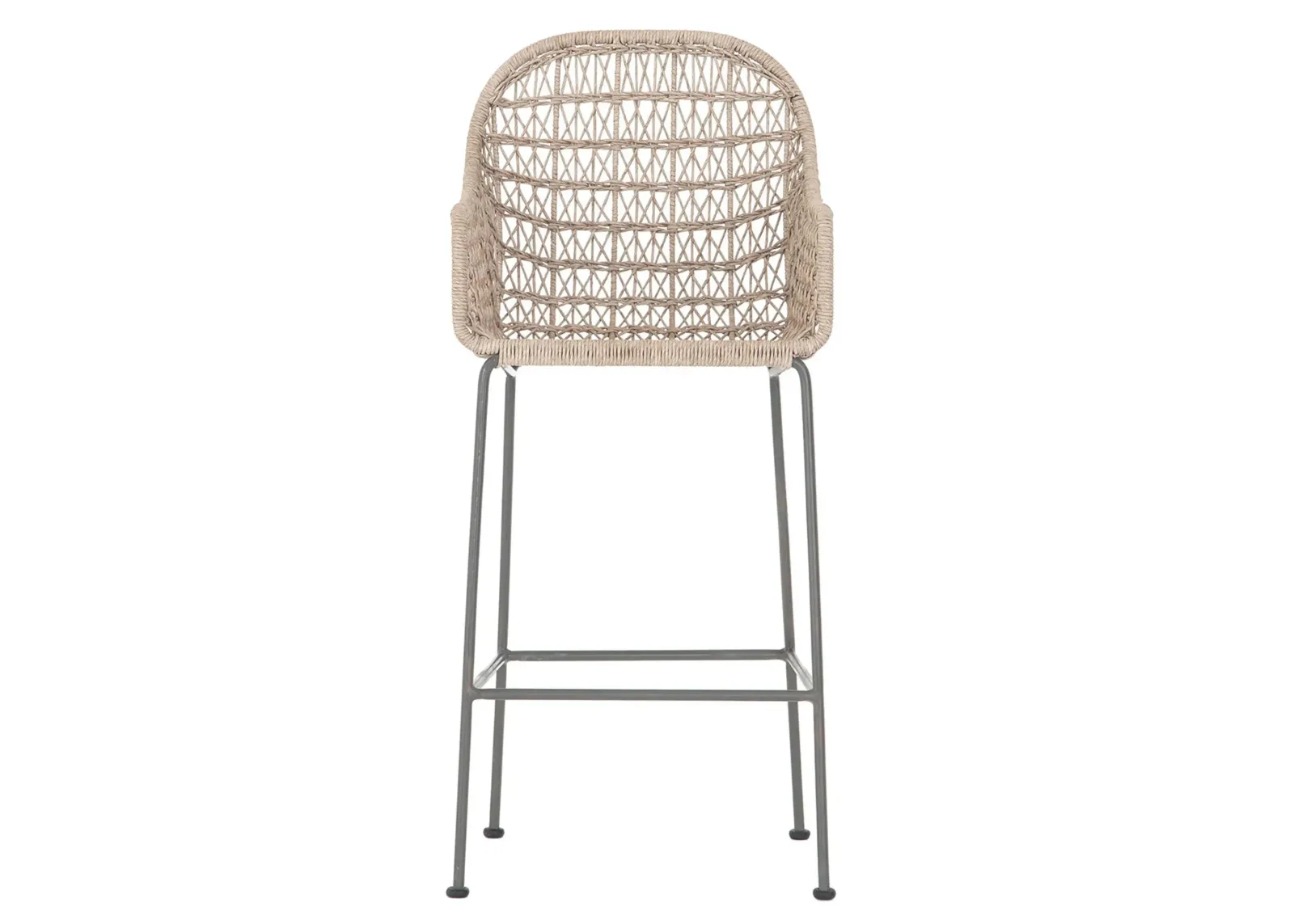 Bandera Outdoor Woven Bar Stool in Vintage White by Four Hands