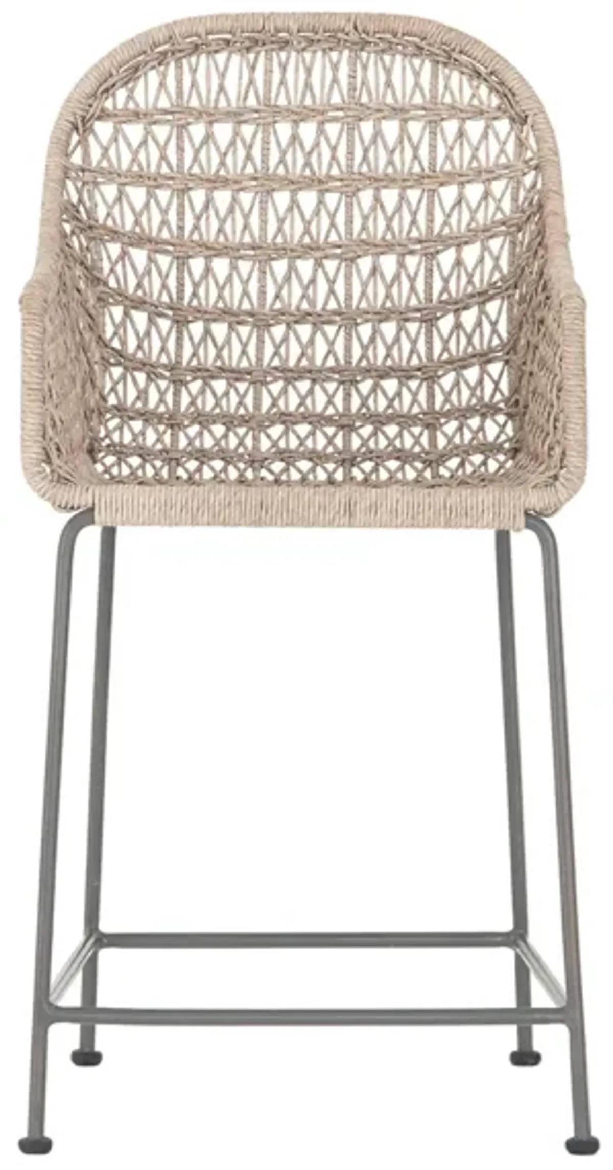 Bandera Outdoor Woven Counter Stool in Vintage White by Four Hands