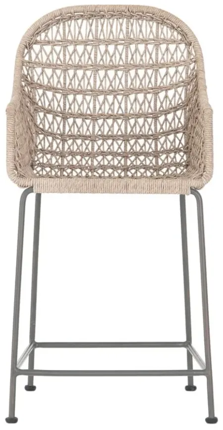 Bandera Outdoor Woven Counter Stool in Vintage White by Four Hands