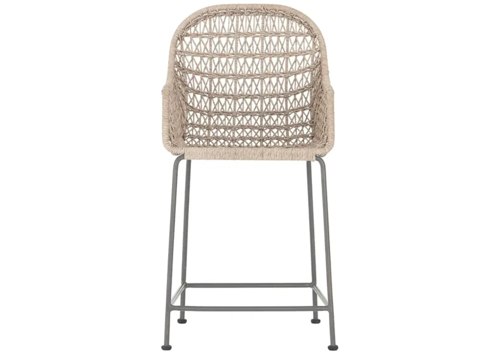 Bandera Outdoor Woven Counter Stool in Vintage White by Four Hands