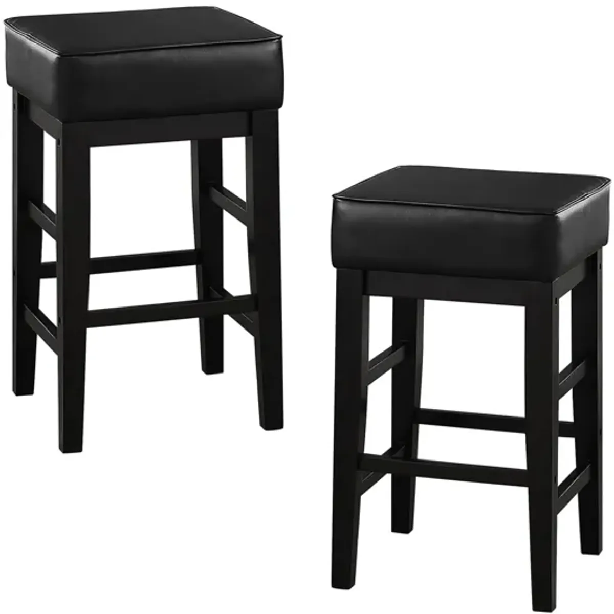 Josie 26" Height Square Stool (Set of 2) in Black & Brown by Homelegance